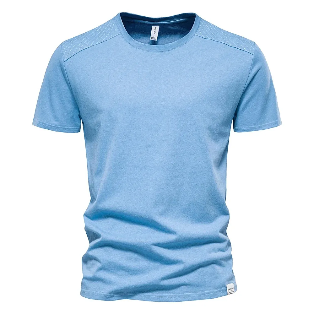 100% Cotton T Shirt for Men O-neck Soild Color Basic Men's T-shirts with Short Sleeves New Summer Tops Tees Men Clothes