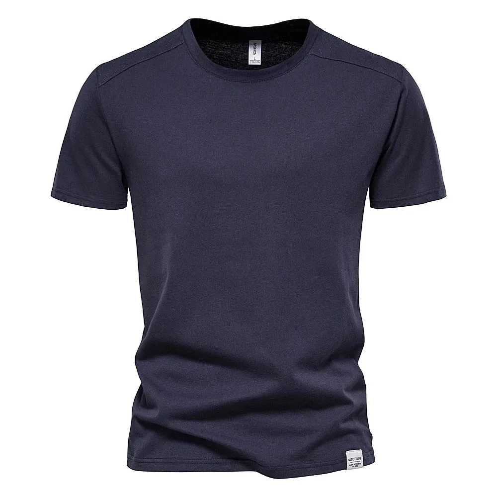 100% Cotton T Shirt for Men O-neck Soild Color Basic Men's T-shirts with Short Sleeves New Summer Tops Tees Men Clothes