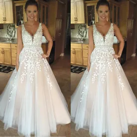 2021 beaded prom dresses long Lace Applique elegant sleeveless a line 2020 prom gown vestido de longo