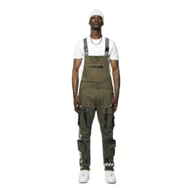 3D Pocket Utility Fashion Overalls - Olive