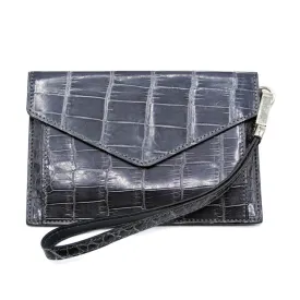 50-680-GRY Gracen Crocodile Envelope, Gray