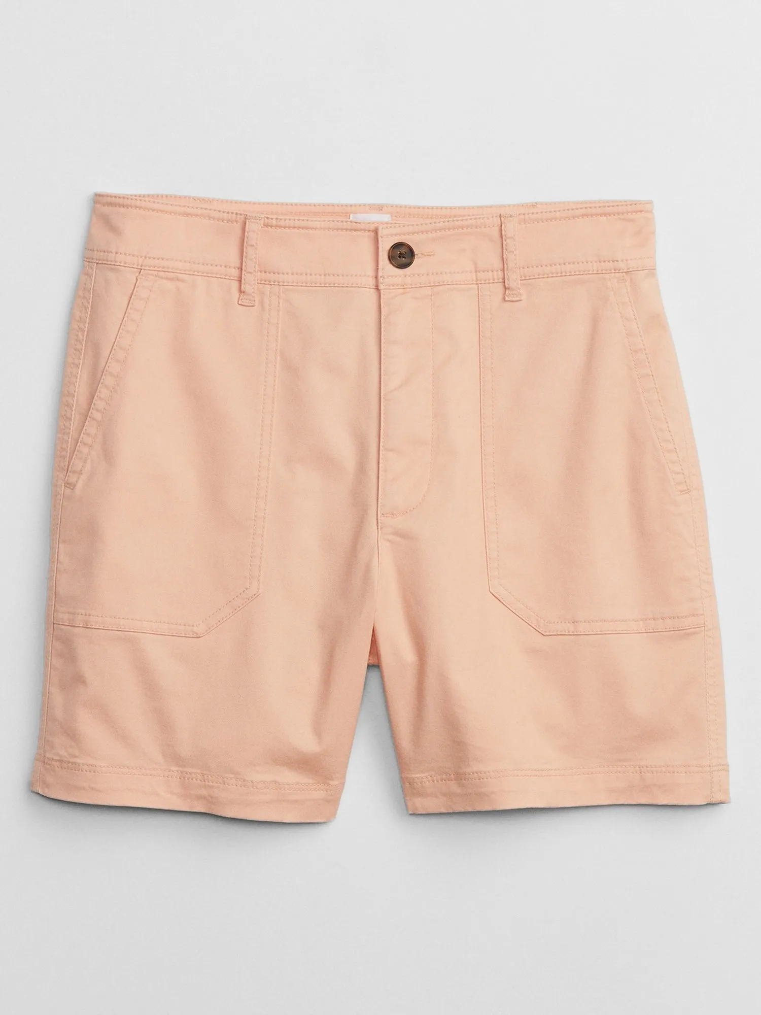 5" High Rise Girlfriend Khaki Shorts with Washwell