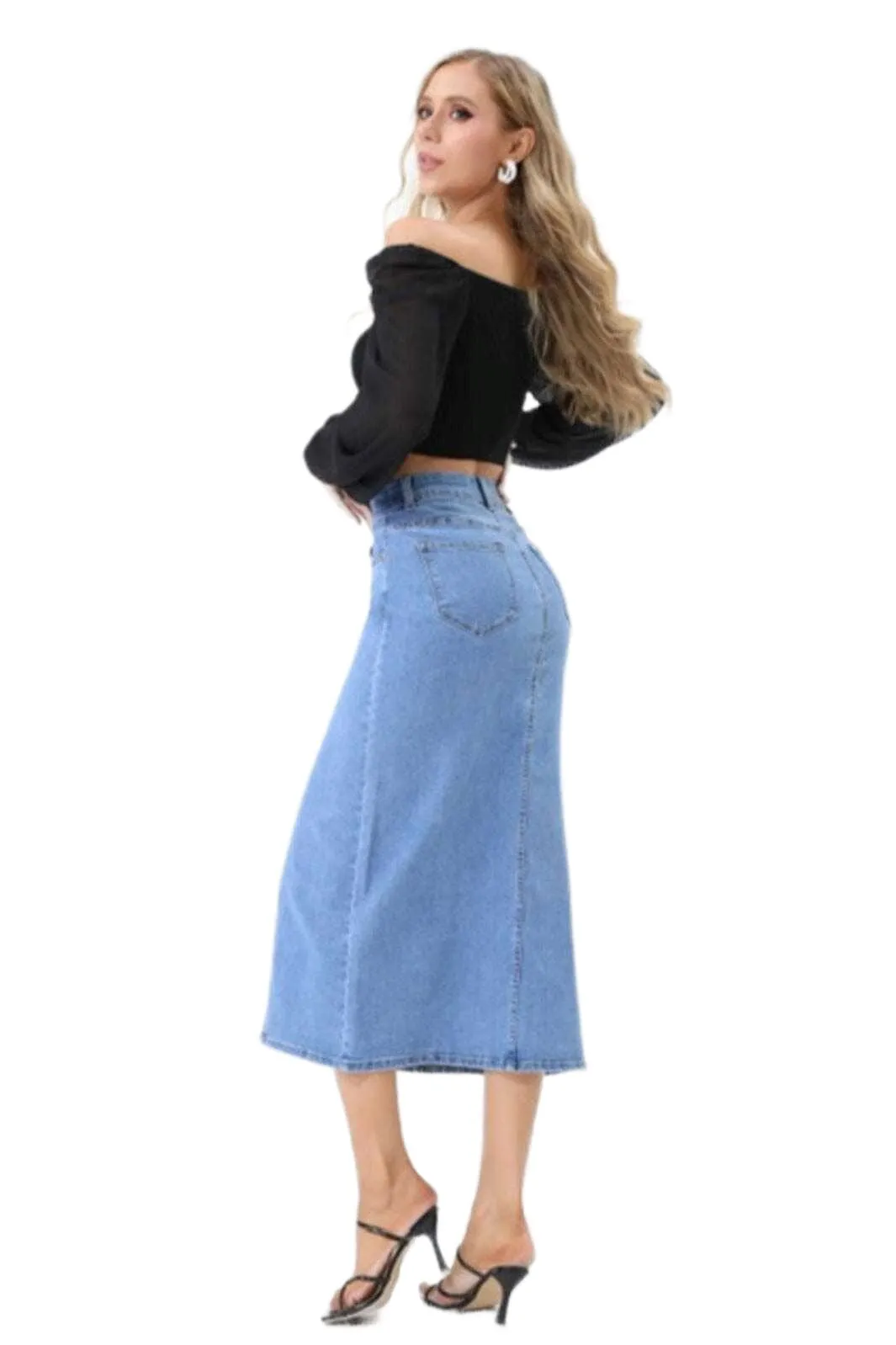 A-bee - Josefine Long Denim Skirt - Jeans