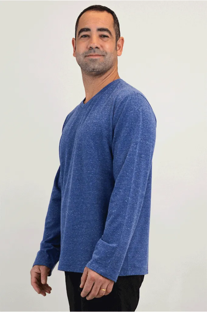 Adam Long Sleeve, Denim, Bamboo