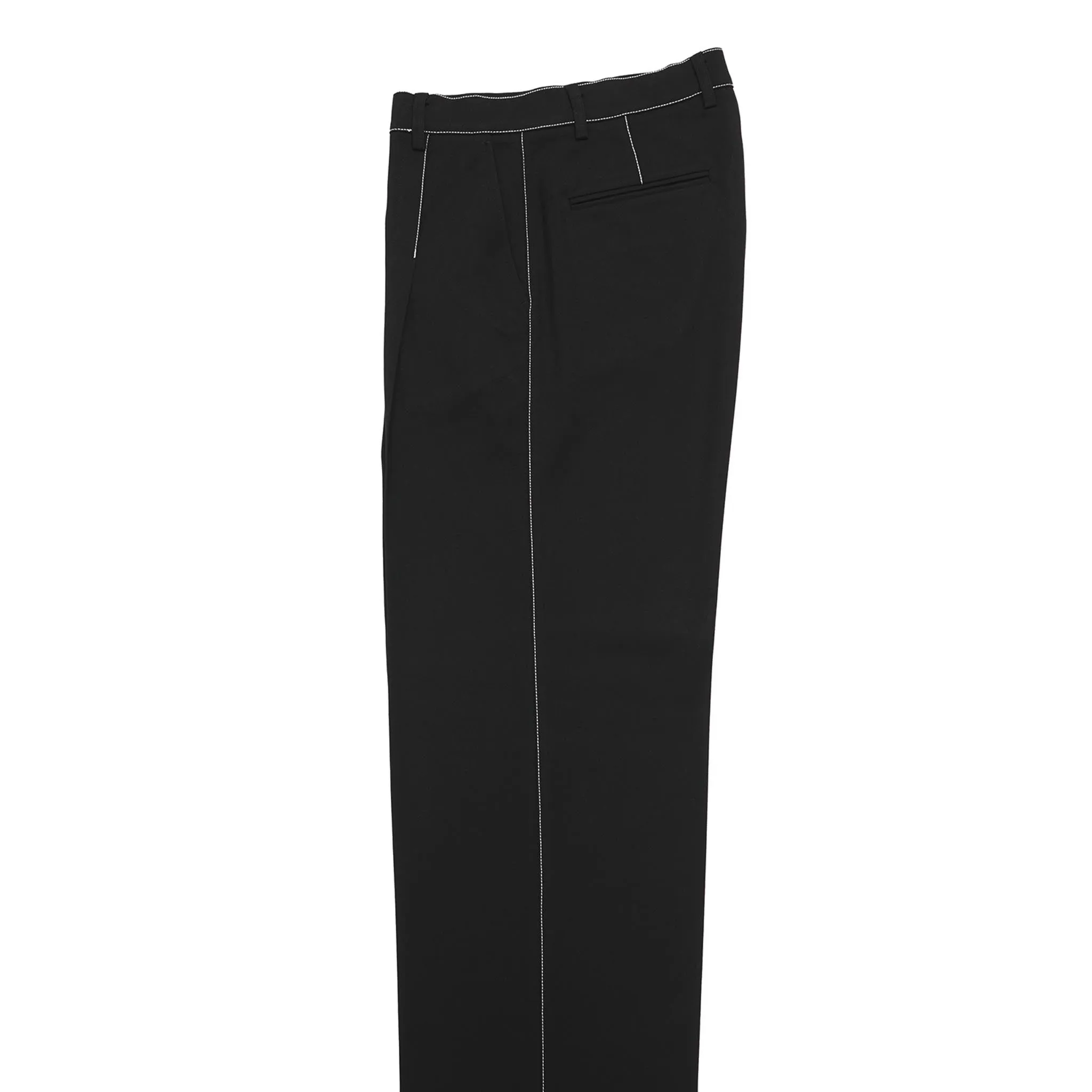 ADD Contrast Stitch Wool Wide Slacks Black