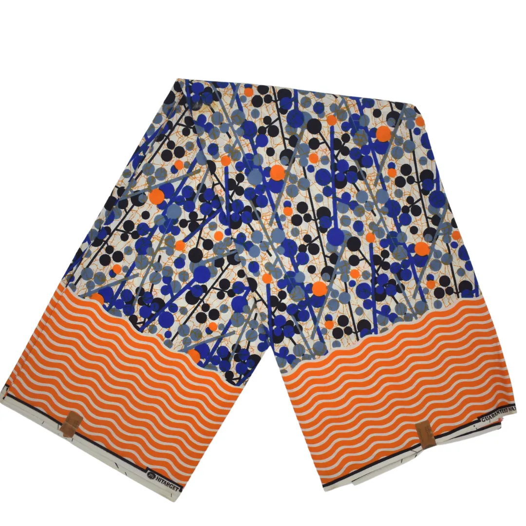 African Print  blue and orange algae - CA167