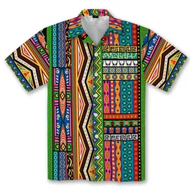 African Striped Patterns Linen Hawaiian Shirt