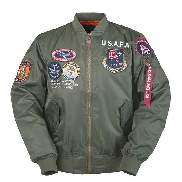 Air Force Badge Embroidery Men's Bomber Jacket