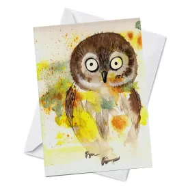 Animal Watercolour Greeting Card - Owl