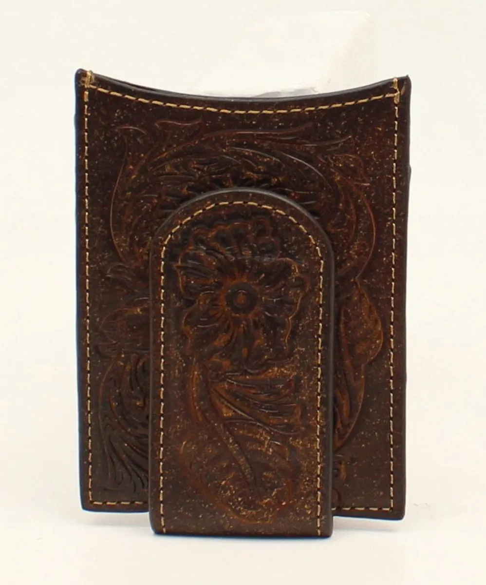 Ariat Money Clip Floral Embossed Wallet