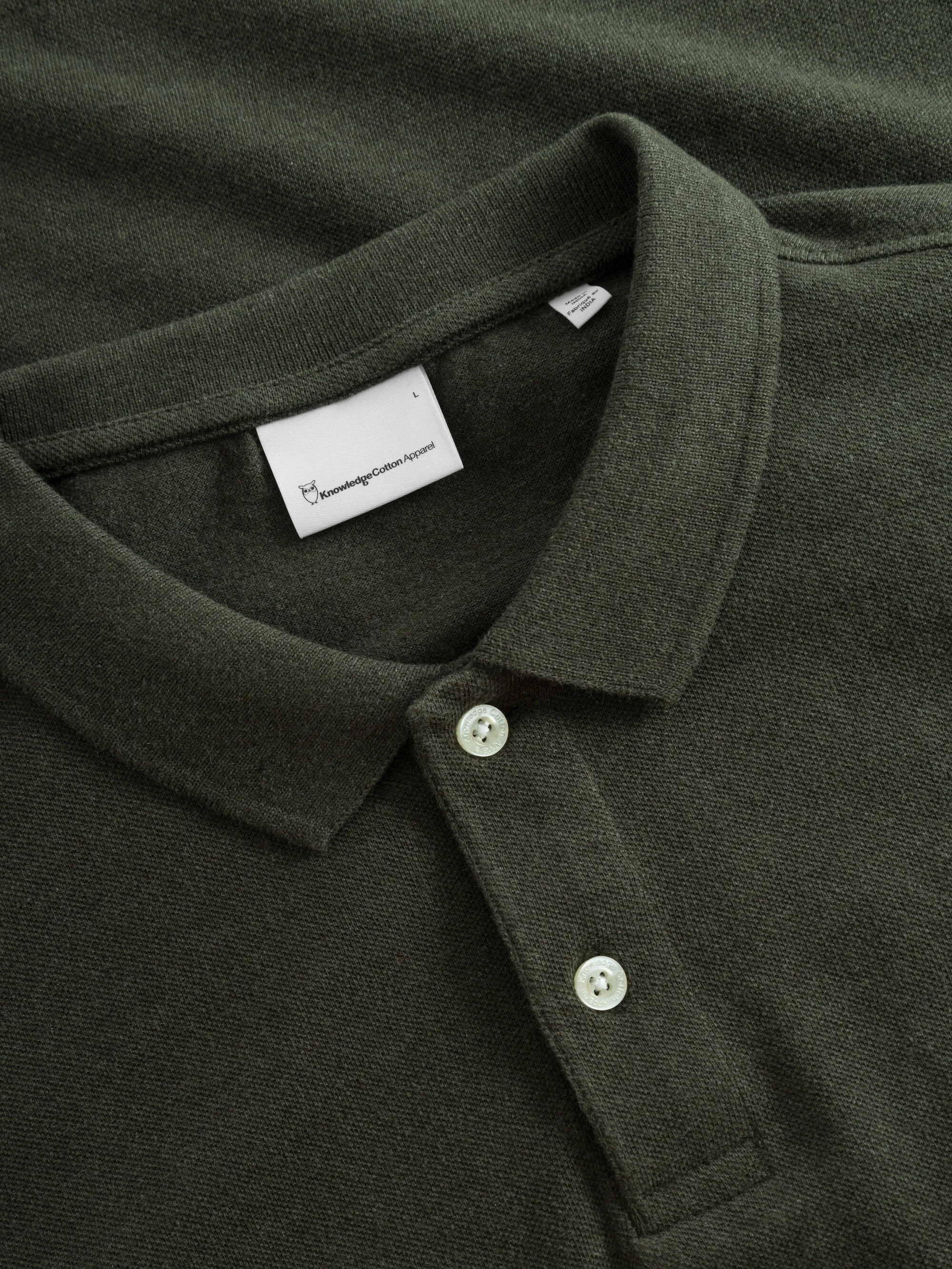 Basic badge polo - Green melange