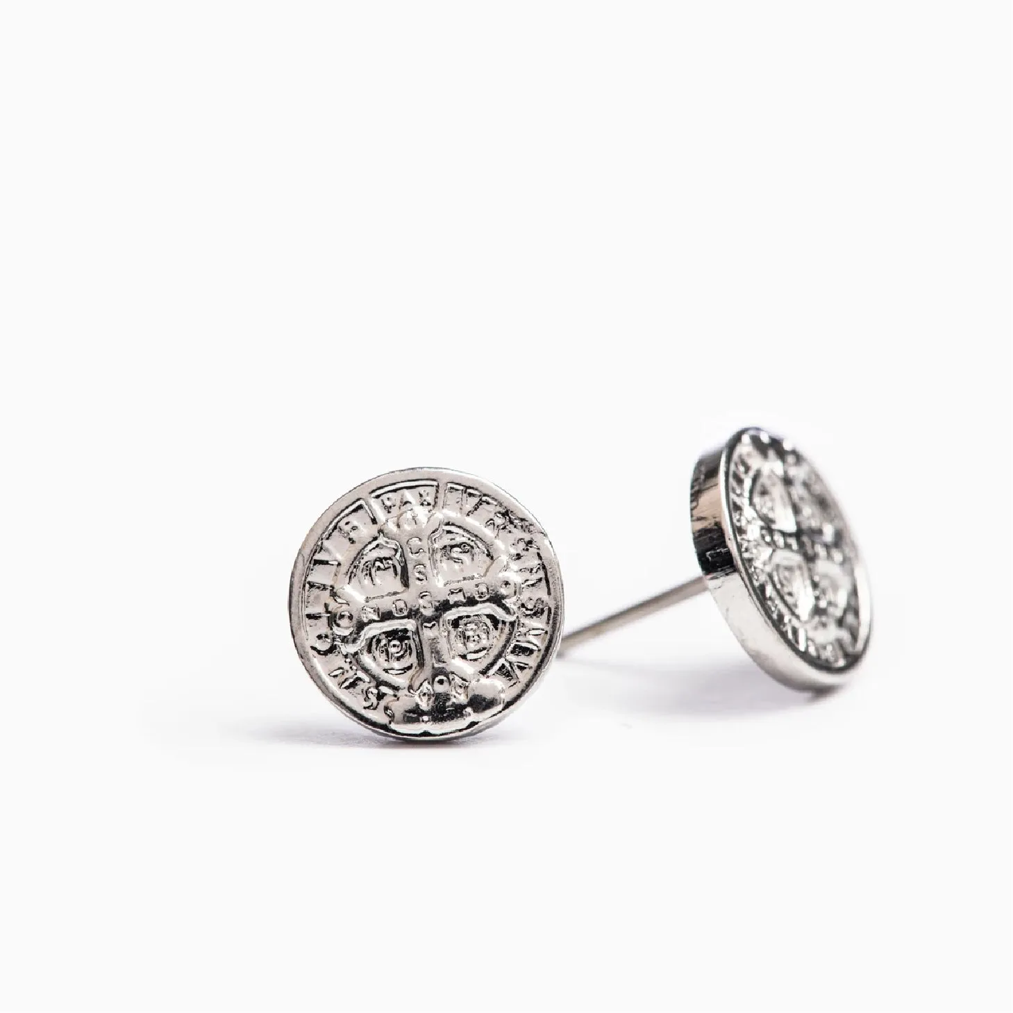 Benedictine Stud Earrings- Gold of Silver