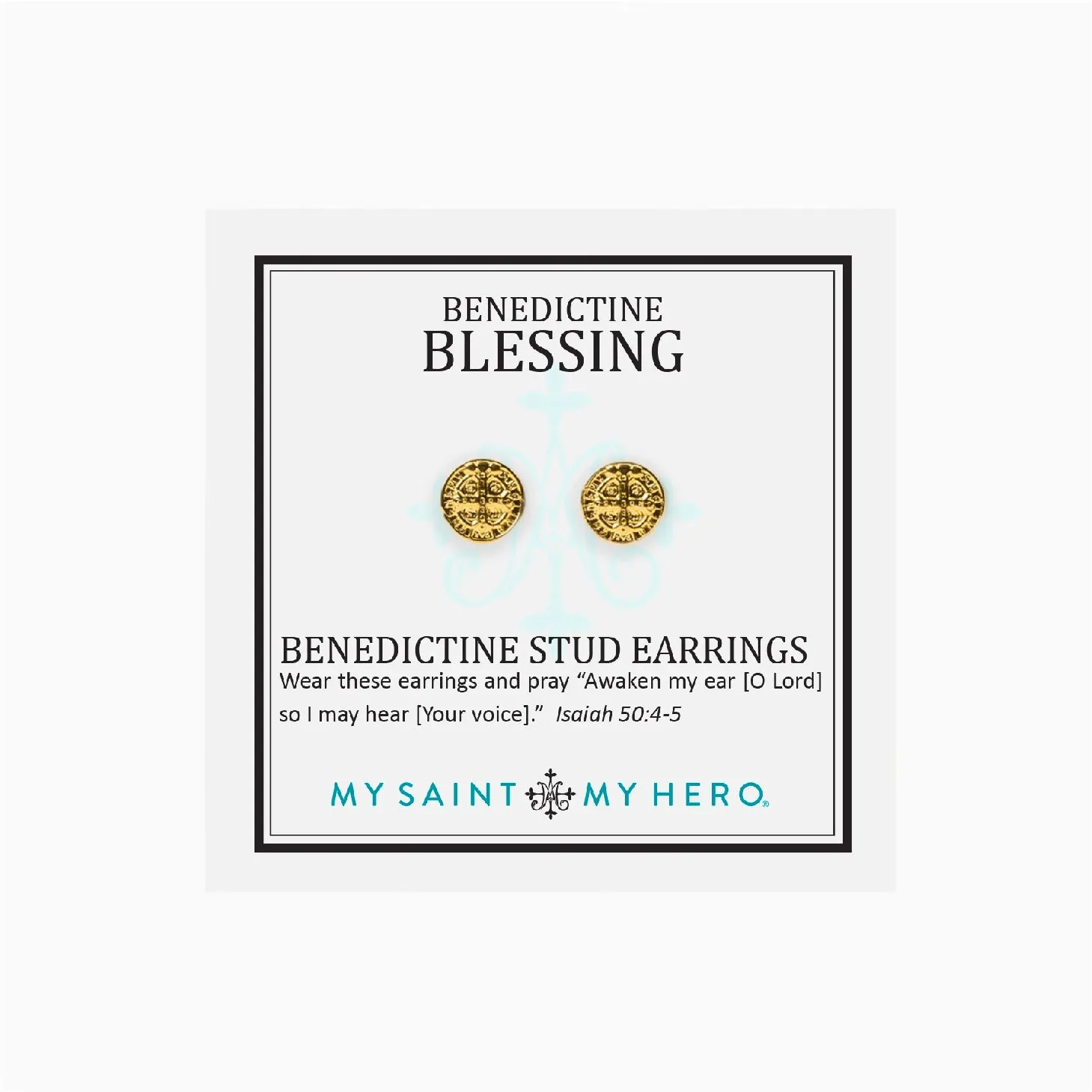 Benedictine Stud Earrings- Gold of Silver