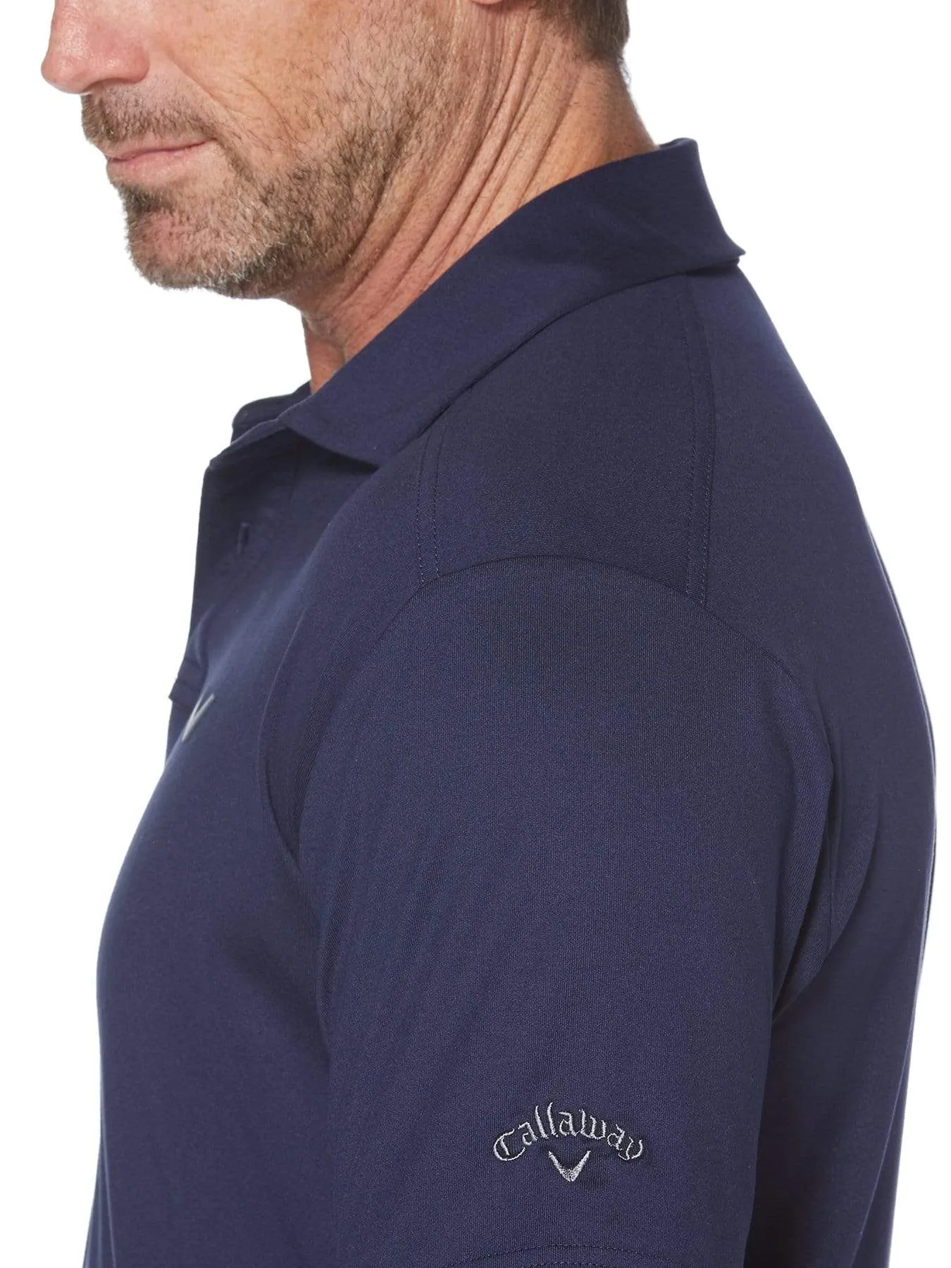 Big & Tall Soft Micro-Stripe Polo with Chevron