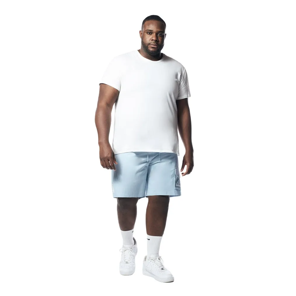 Big and Tall - Printed Twill Workwear Shorts - Sea Breeze