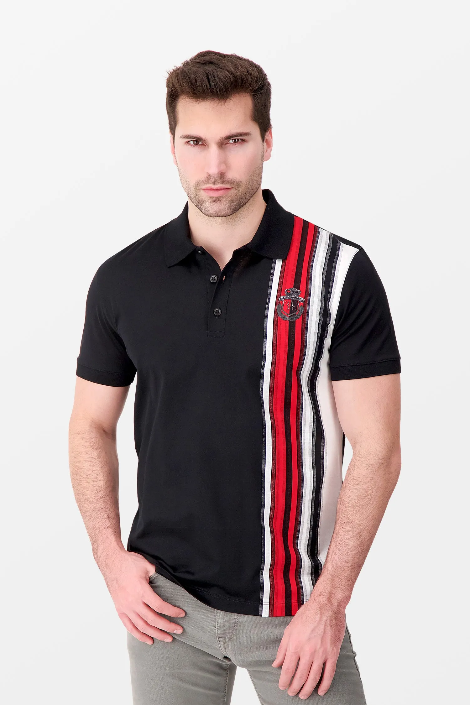 Billionaire Black Stripes SS Polo