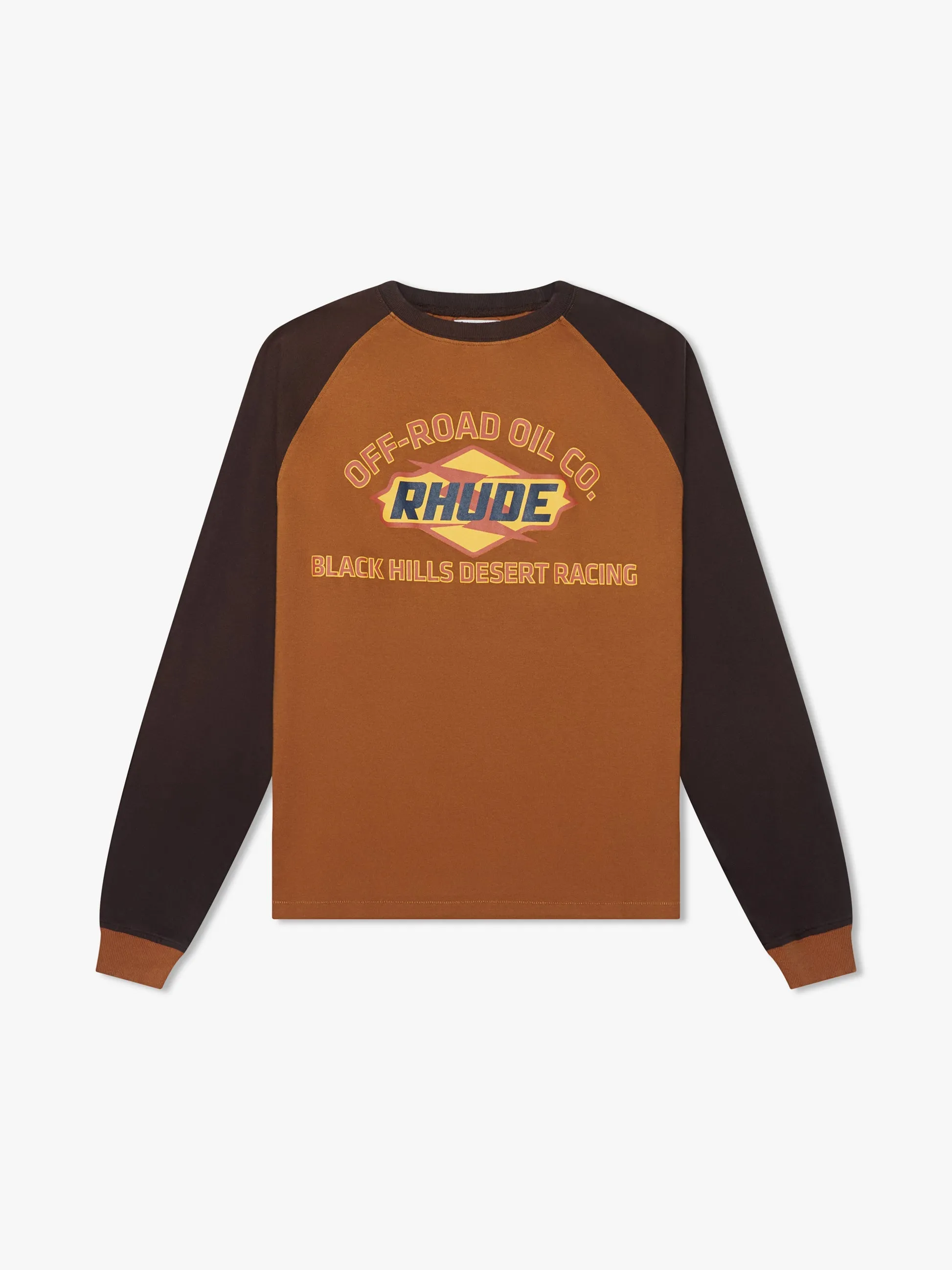 BLACK HILLS RAGLAN LS TEE - CAMEL/BLACK