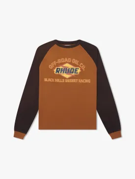 BLACK HILLS RAGLAN LS TEE - CAMEL/BLACK