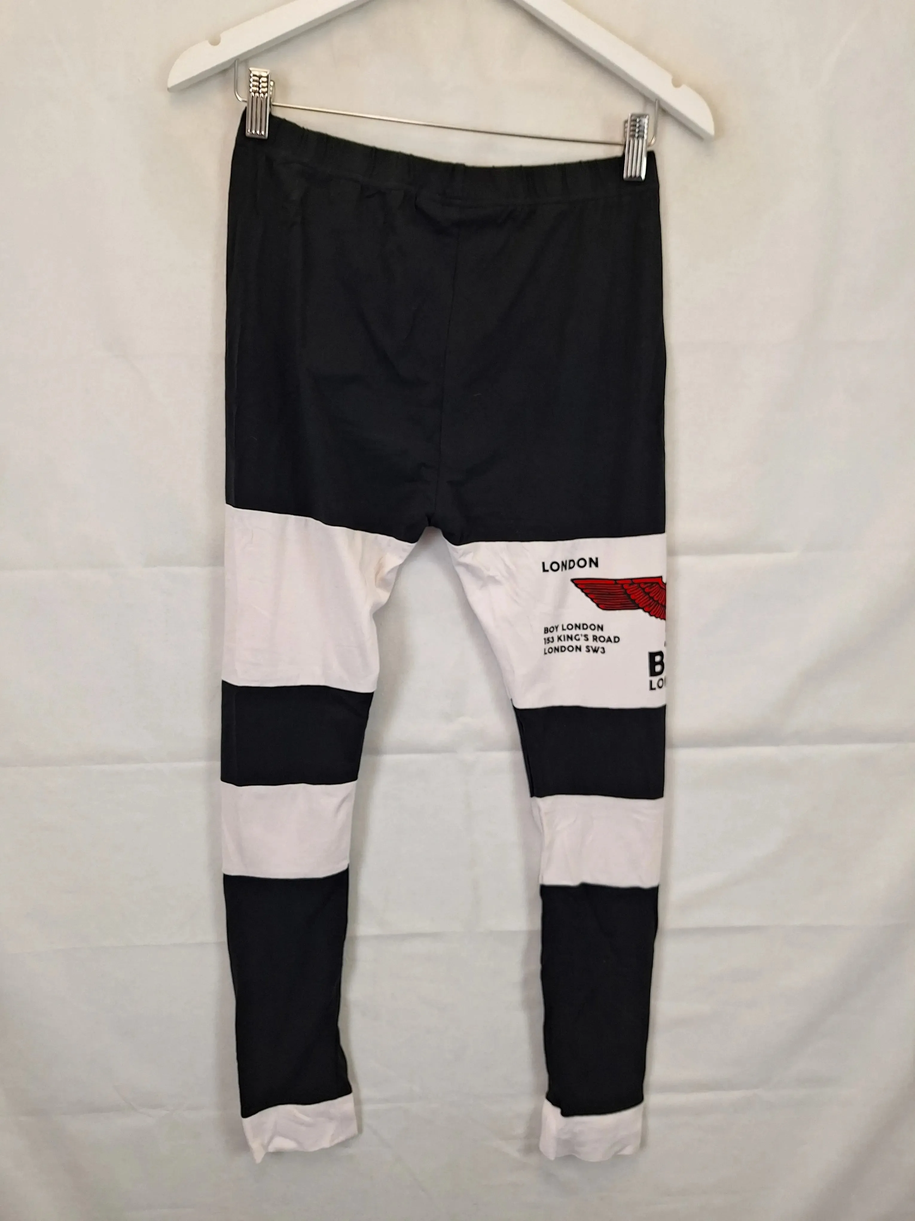 BOY Striped Eagle Logo Leggings Size S