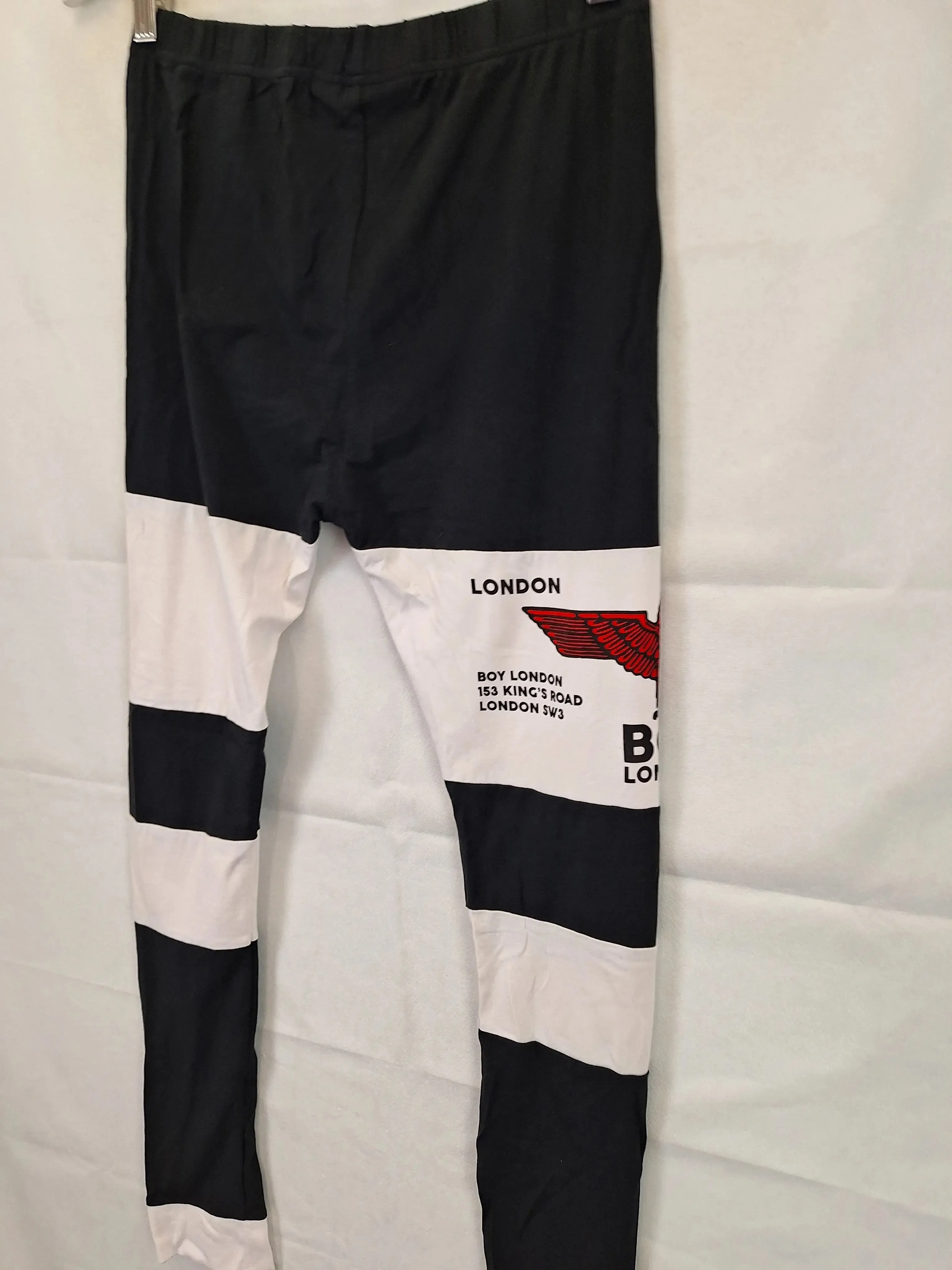 BOY Striped Eagle Logo Leggings Size S