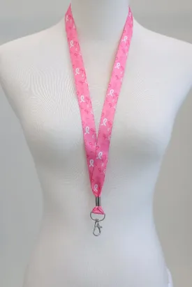 Breast Cancer Awareness Pink Ribbon Lanyard