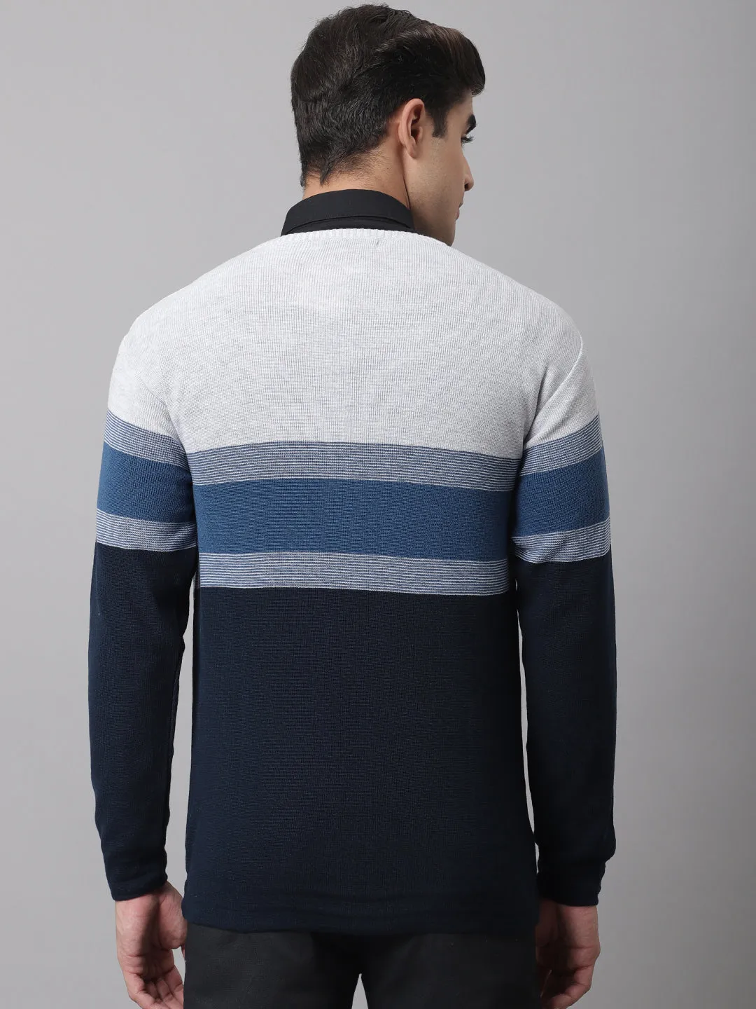 Cantabil  Men Grey Melange Sweater