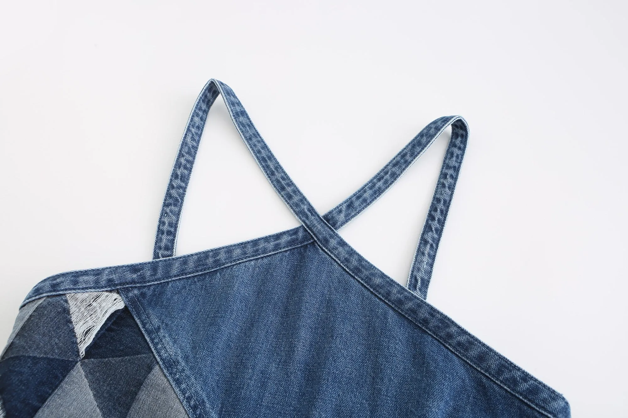 Denim Halter Neck Vest Top