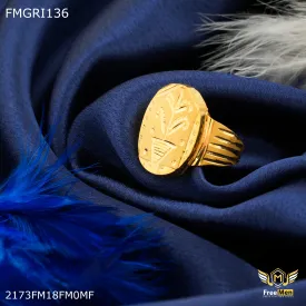 Freeme 1gm Owel Shape Gold plated ring for men - FMGRI136