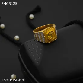 Freeme 1gm Yellow stone ad gold plated ring for men - FMGRI125