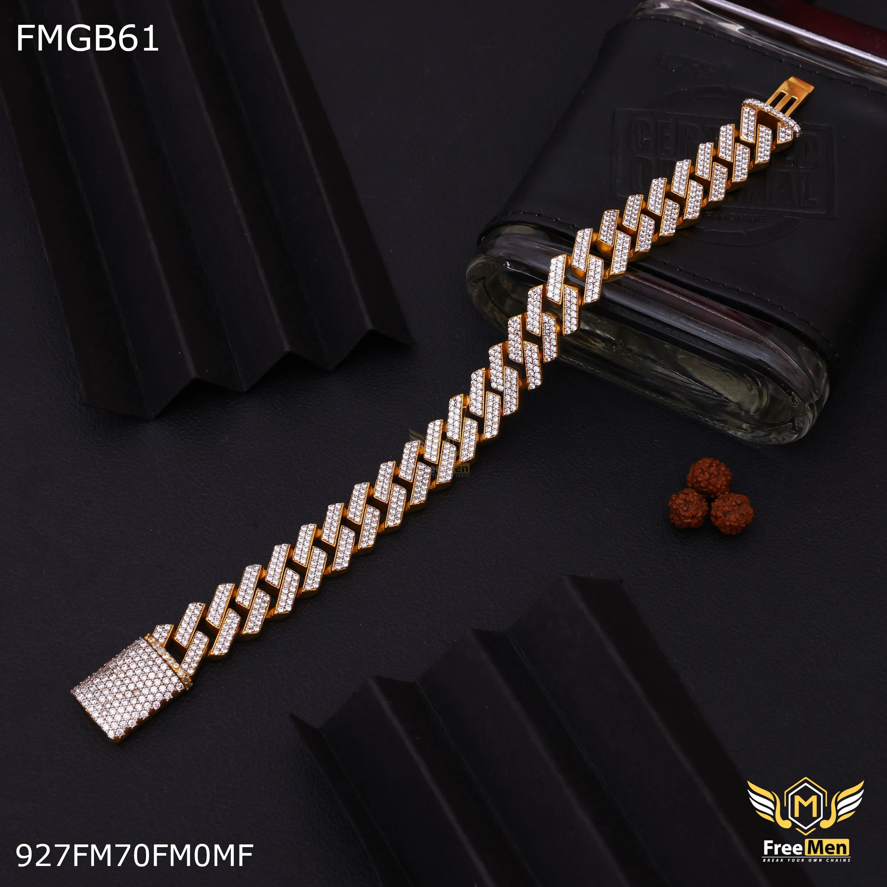 Freemen Gold plated Diamond bracelet Bracelet for Man - FMG61