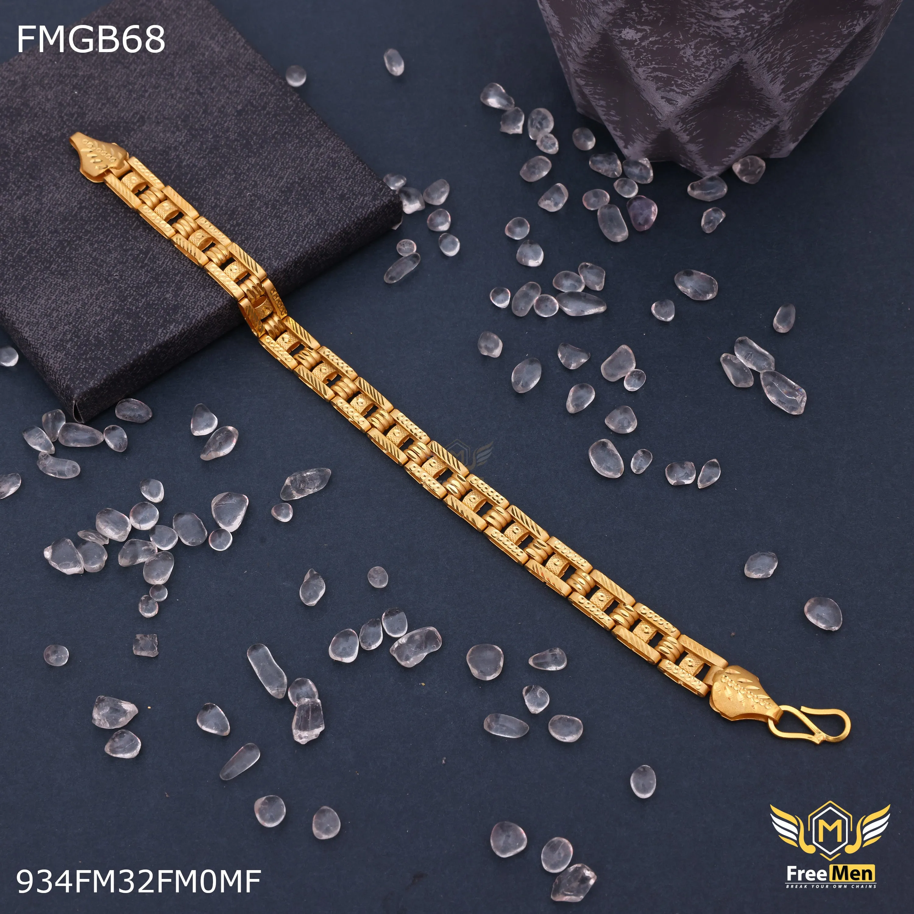 Freemen Gold plated nice traditional Bracelet for Man - FMGB68