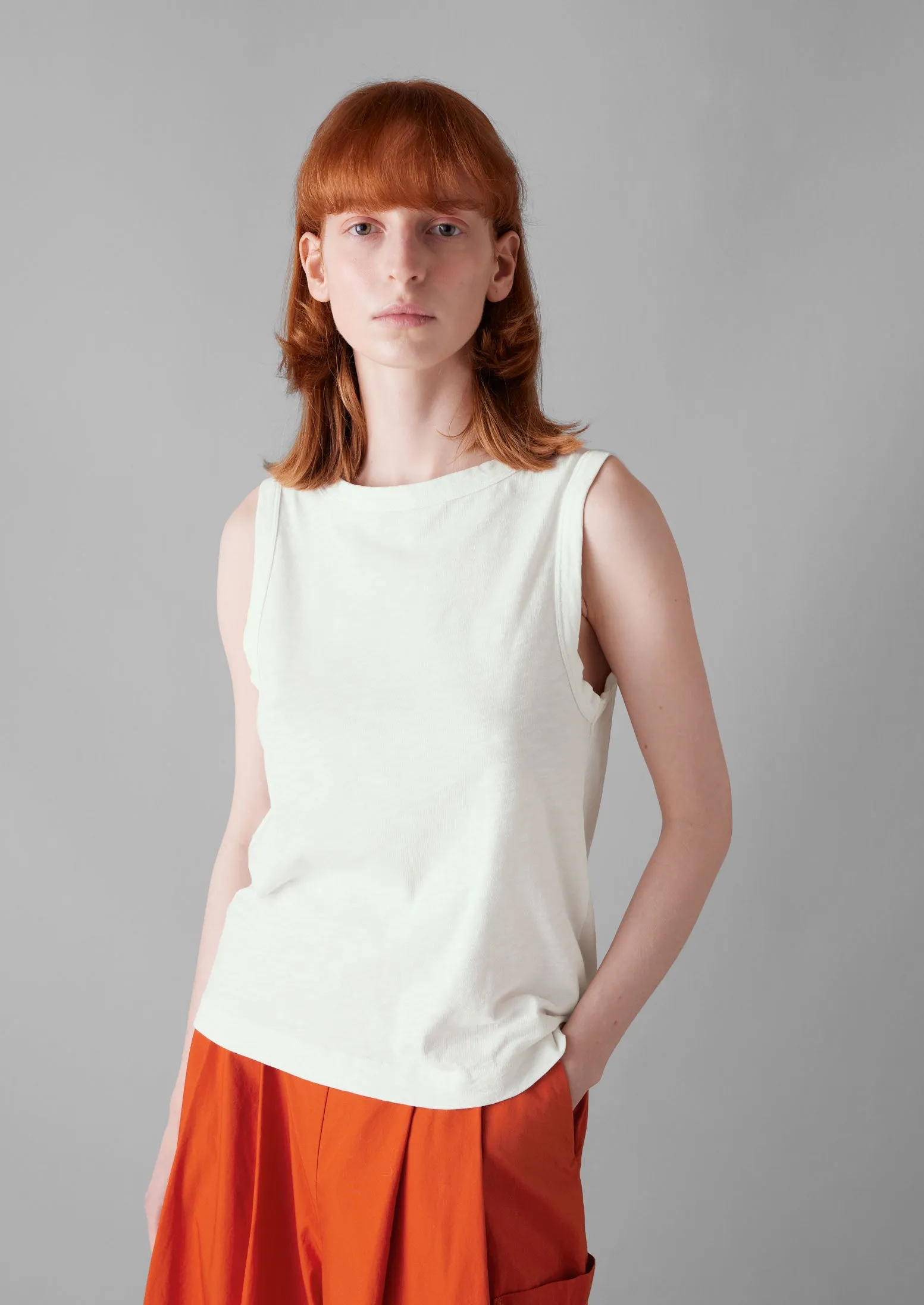 Garment Dyed Organic Cotton Tank Top | Chalk