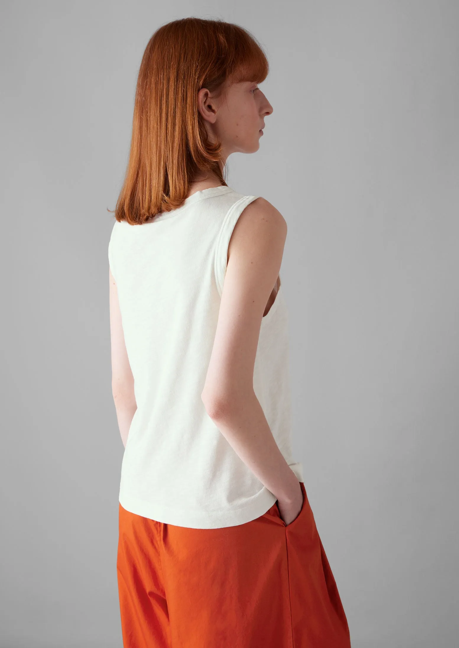 Garment Dyed Organic Cotton Tank Top | Chalk