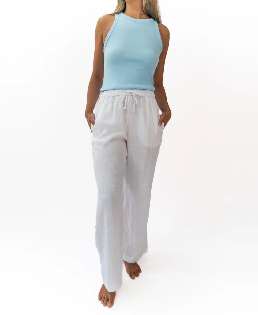 Gigi Linen Pant | White