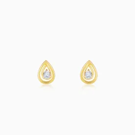 Gold Raindrop Diamond Earrings