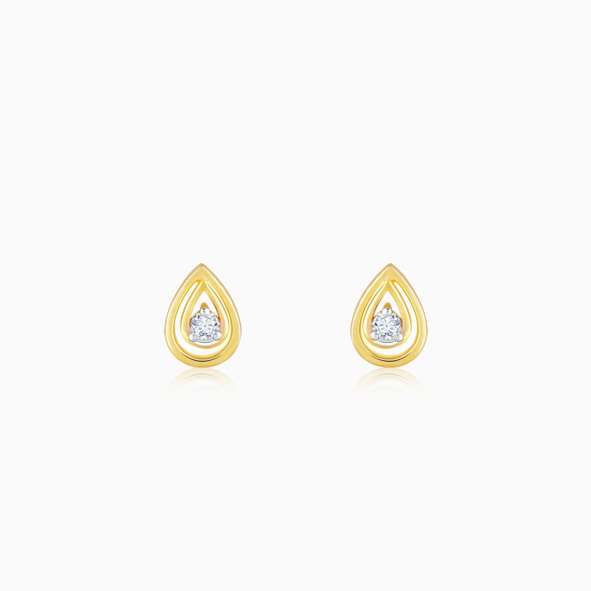 Gold Raindrop Diamond Earrings