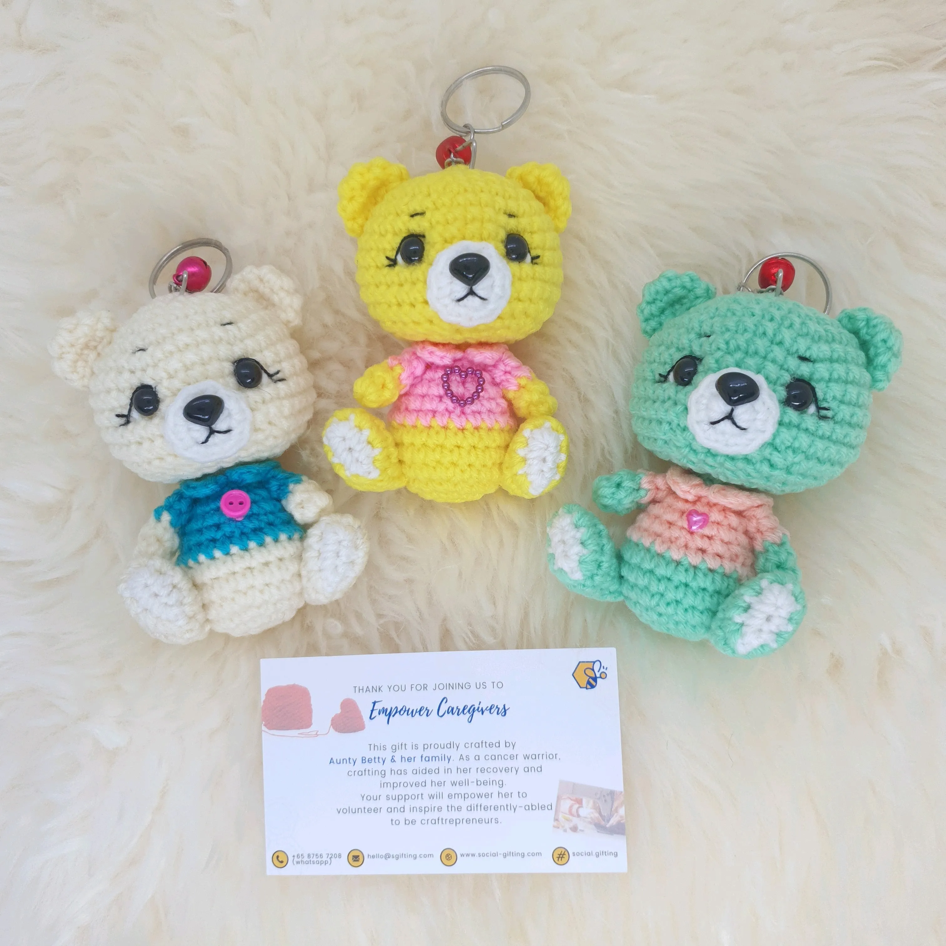 Hand Crocheted Baby Bear Key Ring