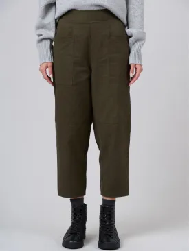 Heavyweight Tencel® Cotton Cropped Barrel Leg Trousers