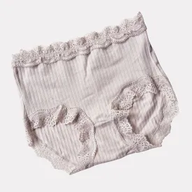 High waist cotton lace panty brief women's