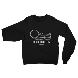 If the Shoe Fits White on Black raglan sweater