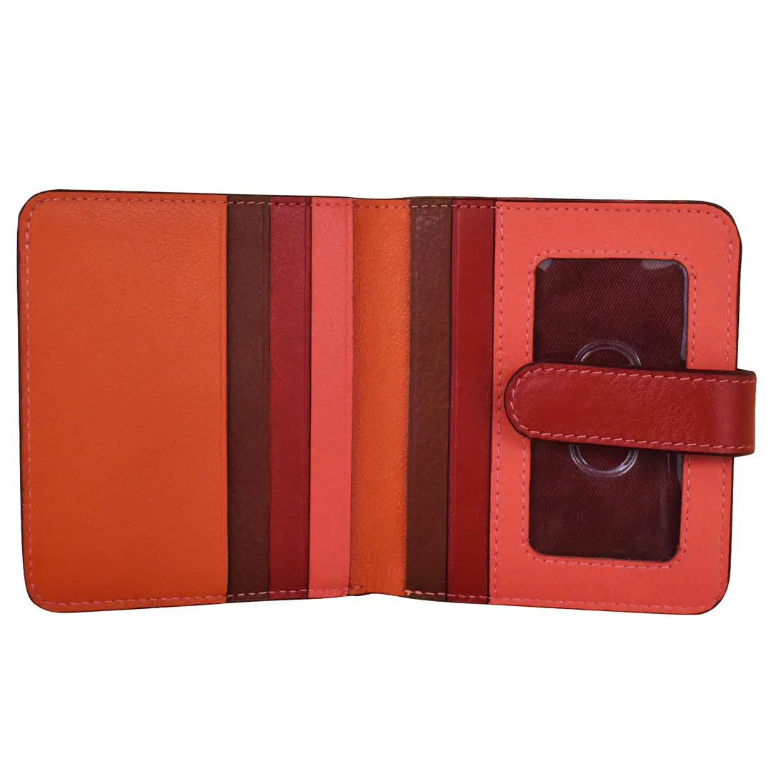 ILI NEW YORK 7301 BI-FOLD LEATHER CREDIT CARD WALLET AUTUMNAL MULTI