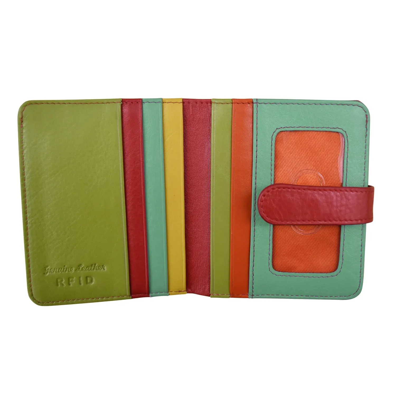 ILI NEW YORK 7301 BI-FOLD LEATHER CREDIT CARD WALLET CITRUS