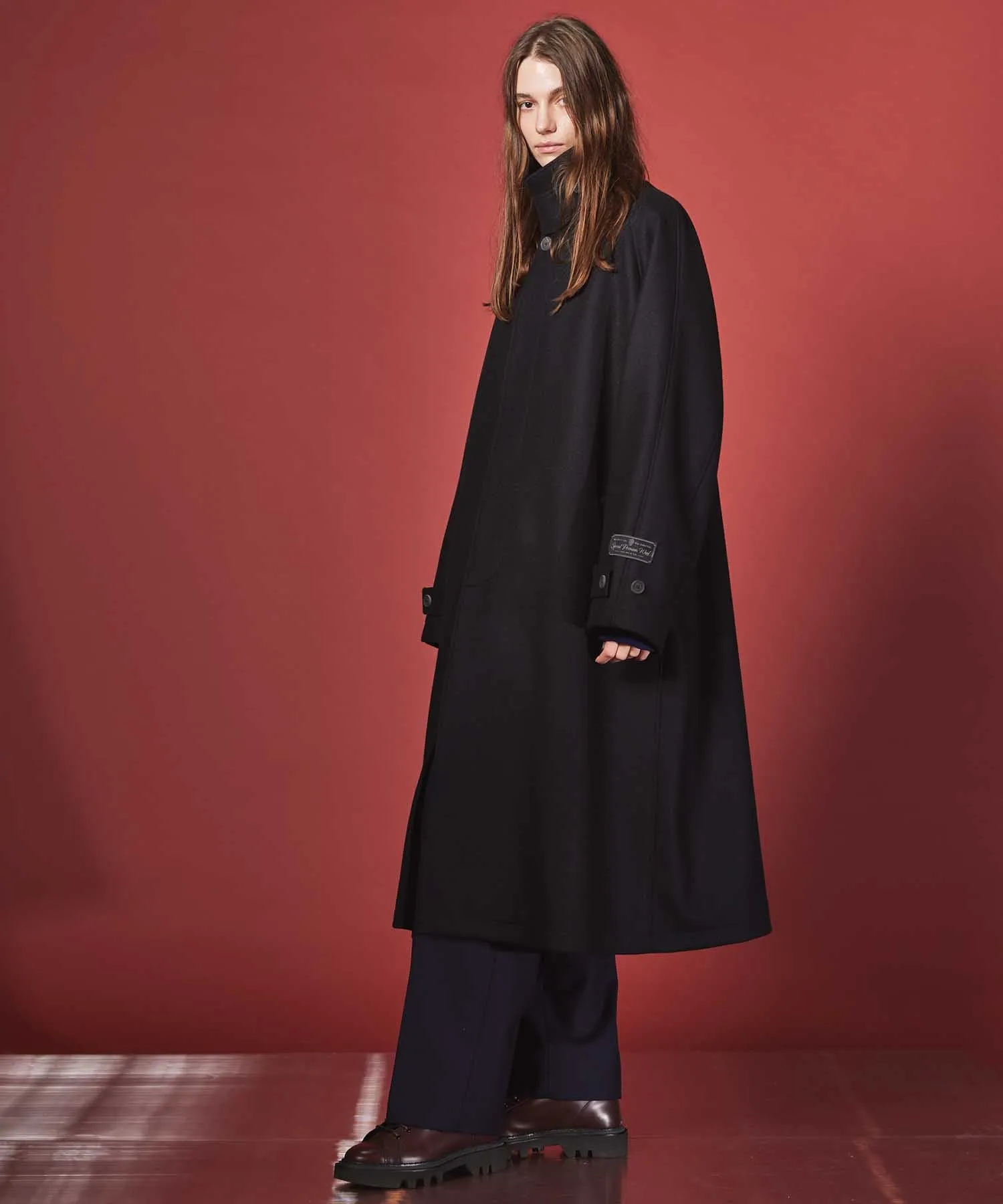 【Italian Dead Stock Fabric】Dress One-Tuck Wide Straight Pants