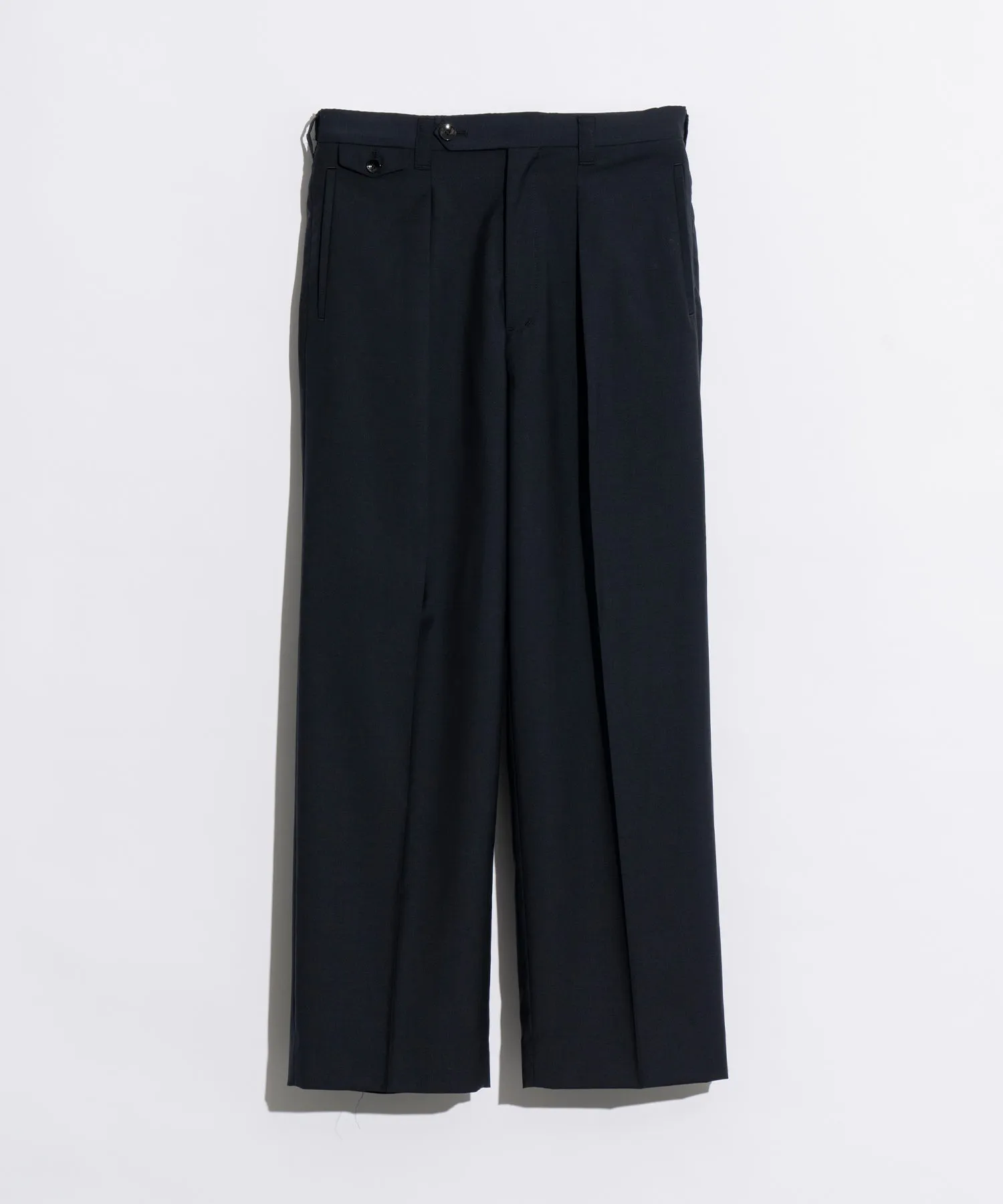 【Italian Dead Stock Fabric】Dress One-Tuck Wide Straight Pants