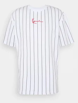 Karl Kani Small Signature Pinstripe T-Shirt white/black