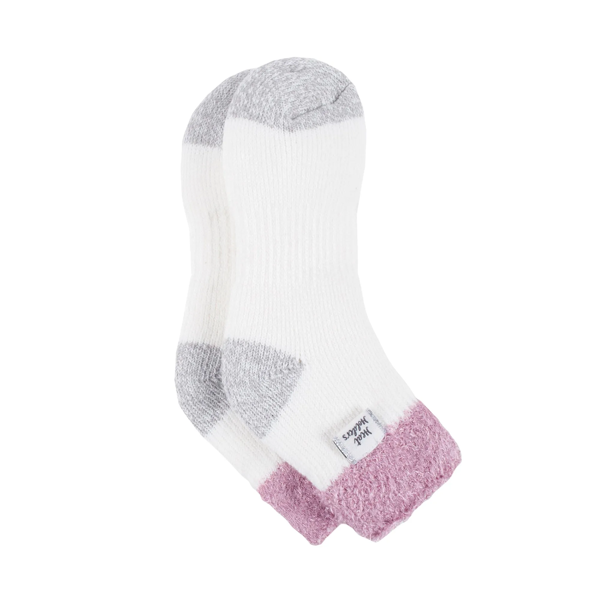 Ladies Original Sleep Socks with Feather Top - Pink & Cream