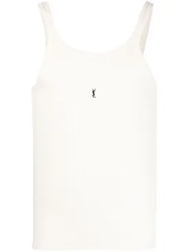 LOGO-EMBROIDERED RIBBED TANK TOP