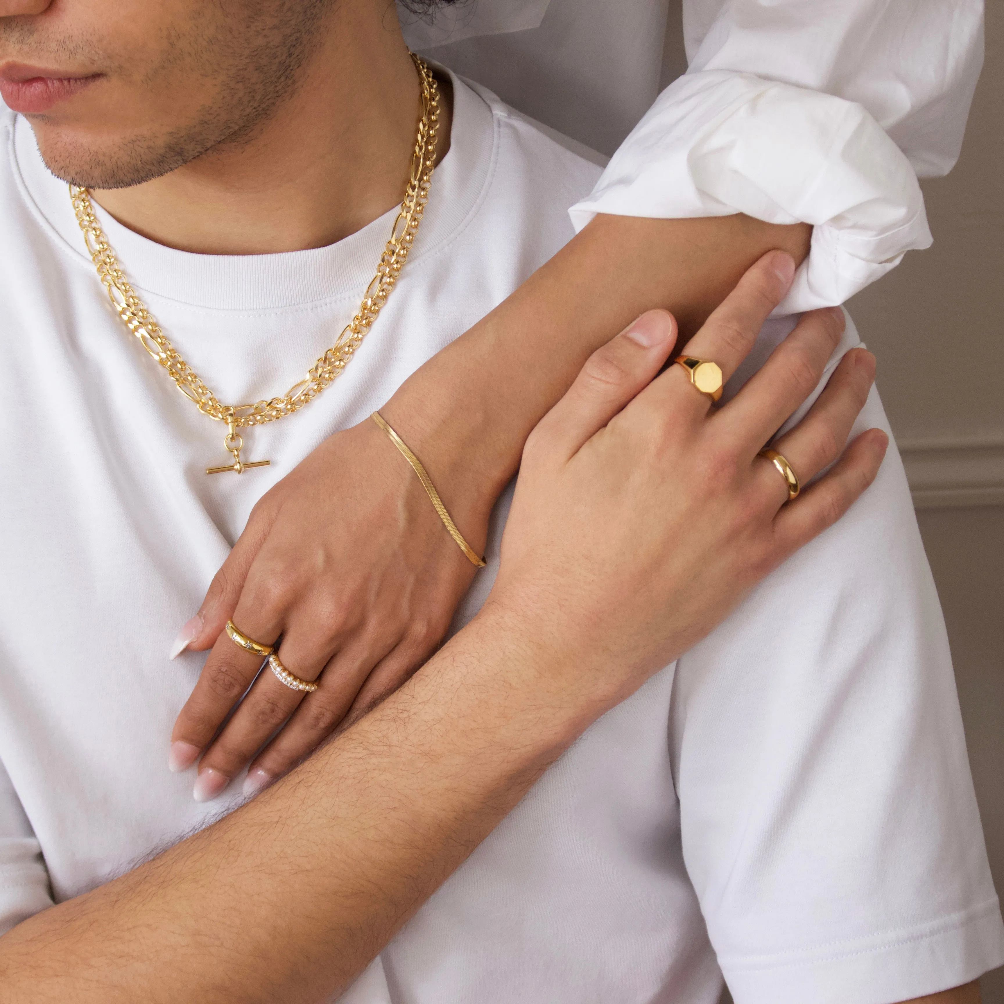 Mens Hexagon Signet Ring