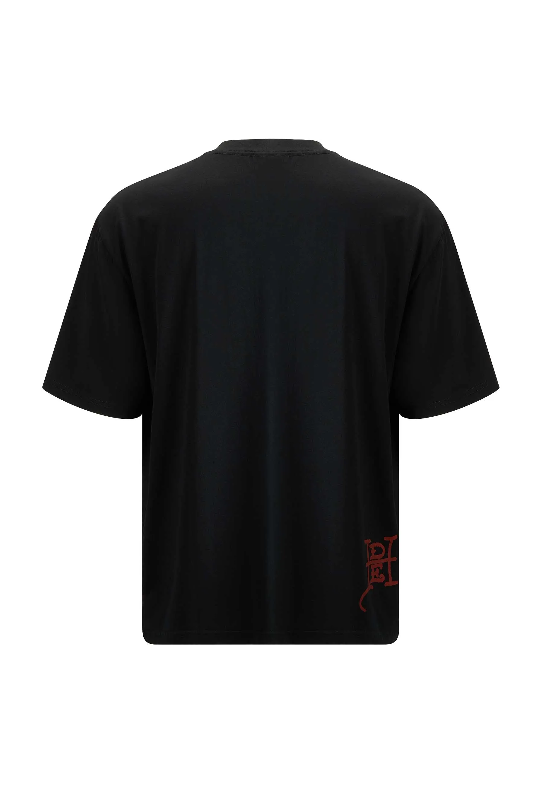 Mens Snake & Skull Fire Tshirt - Black