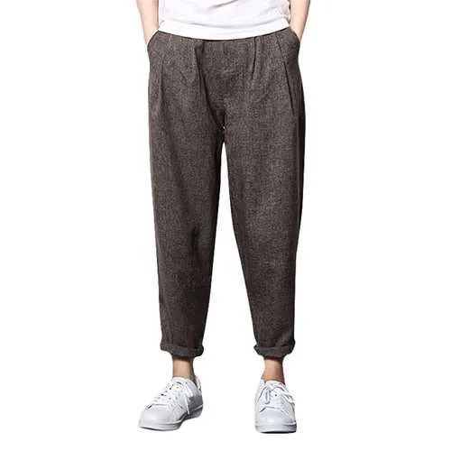 Men's Thin Flax Ankle-Length Lounge Pants